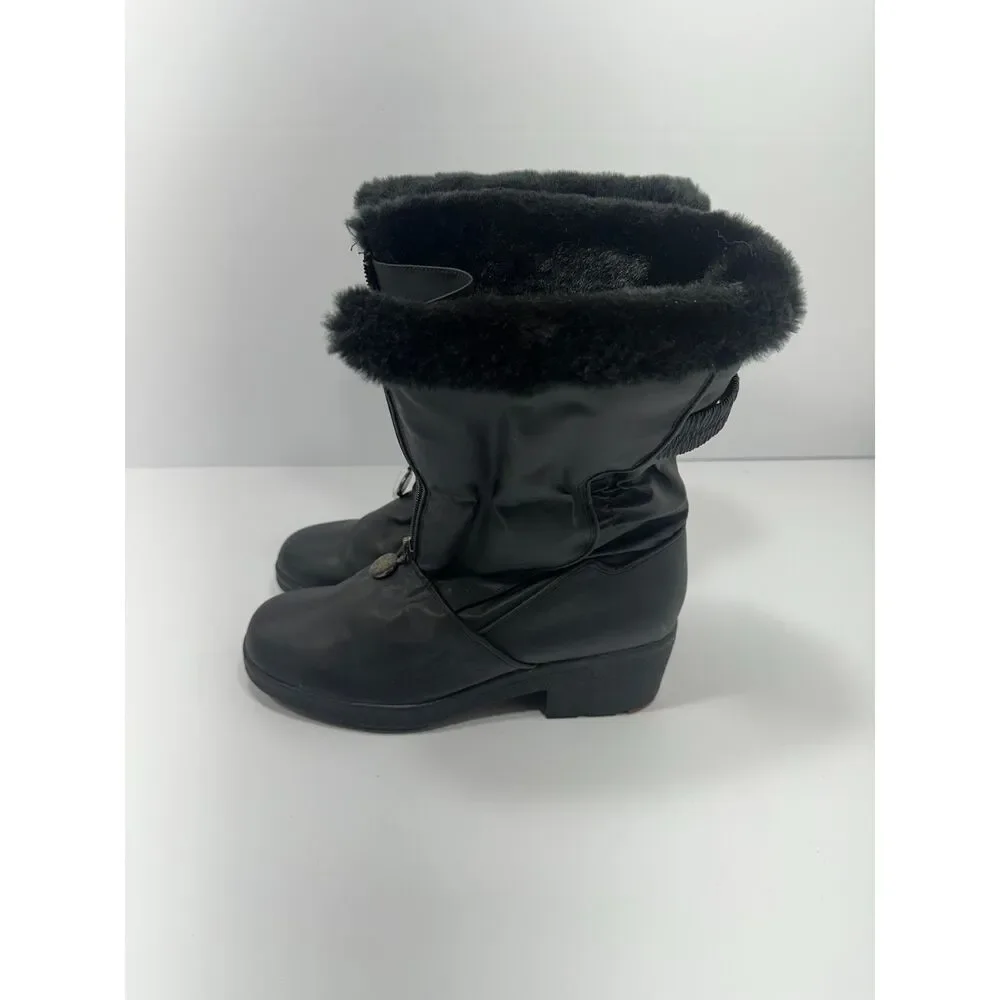 Weathermates Women’s 10M Black Faux Fur Lined Winter Snow Boots